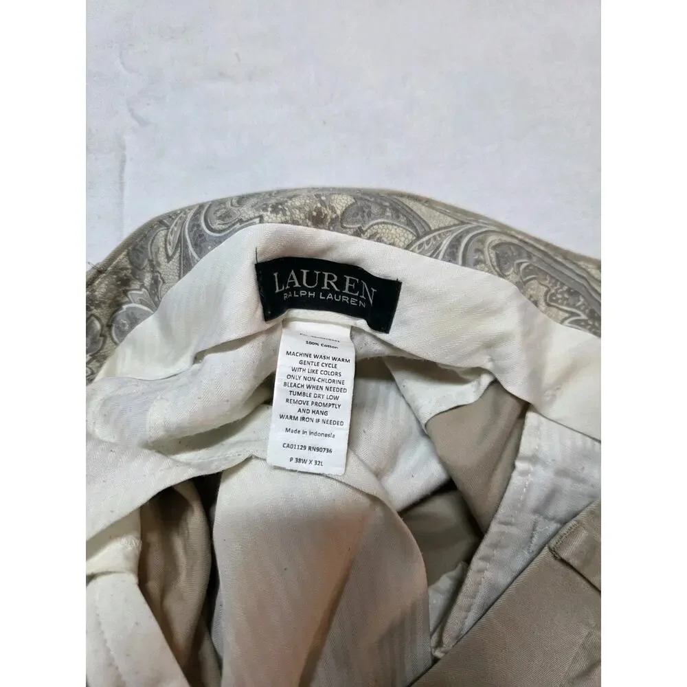 lauren ralph lauren dress pants mens 38x32 Khaki